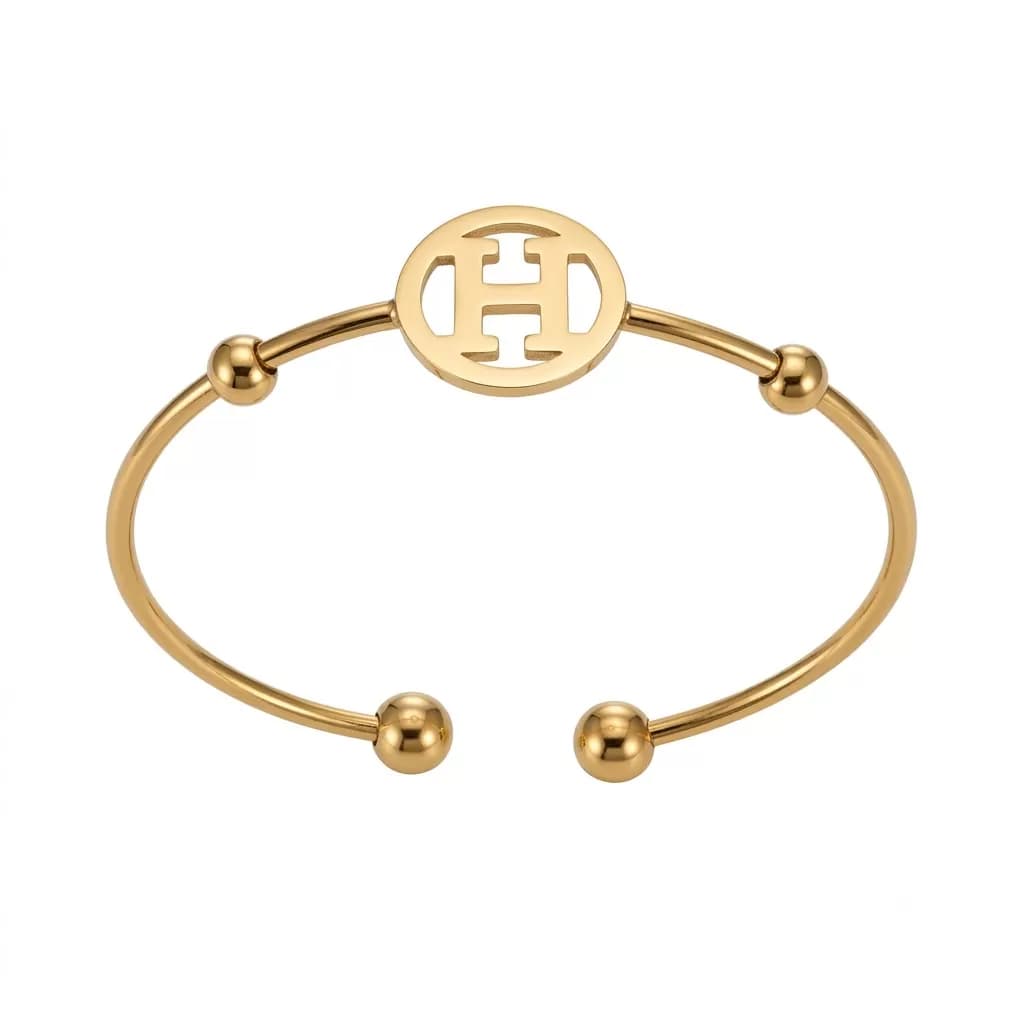 H cut out Gold bangle — image 2