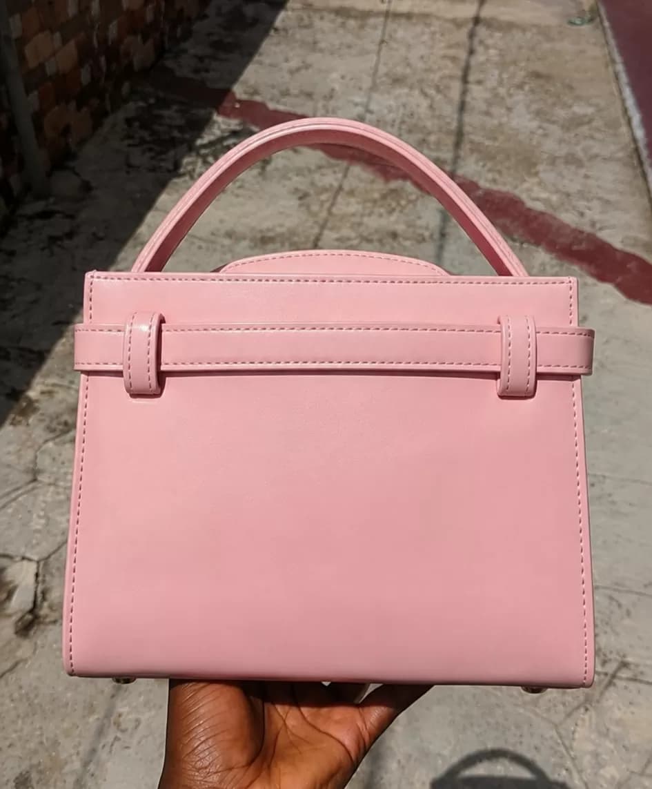 LOCH Glossy Pink Patent Leather Structured Top-Handle Satchel — image 4