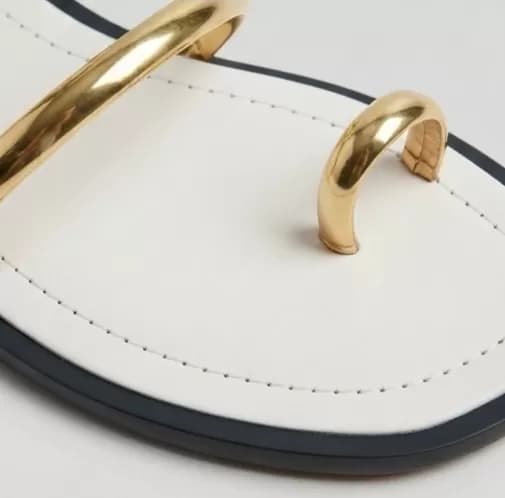 Women's Chic Gold-Trimmed Toe-Ring Flat Sandals — image 4