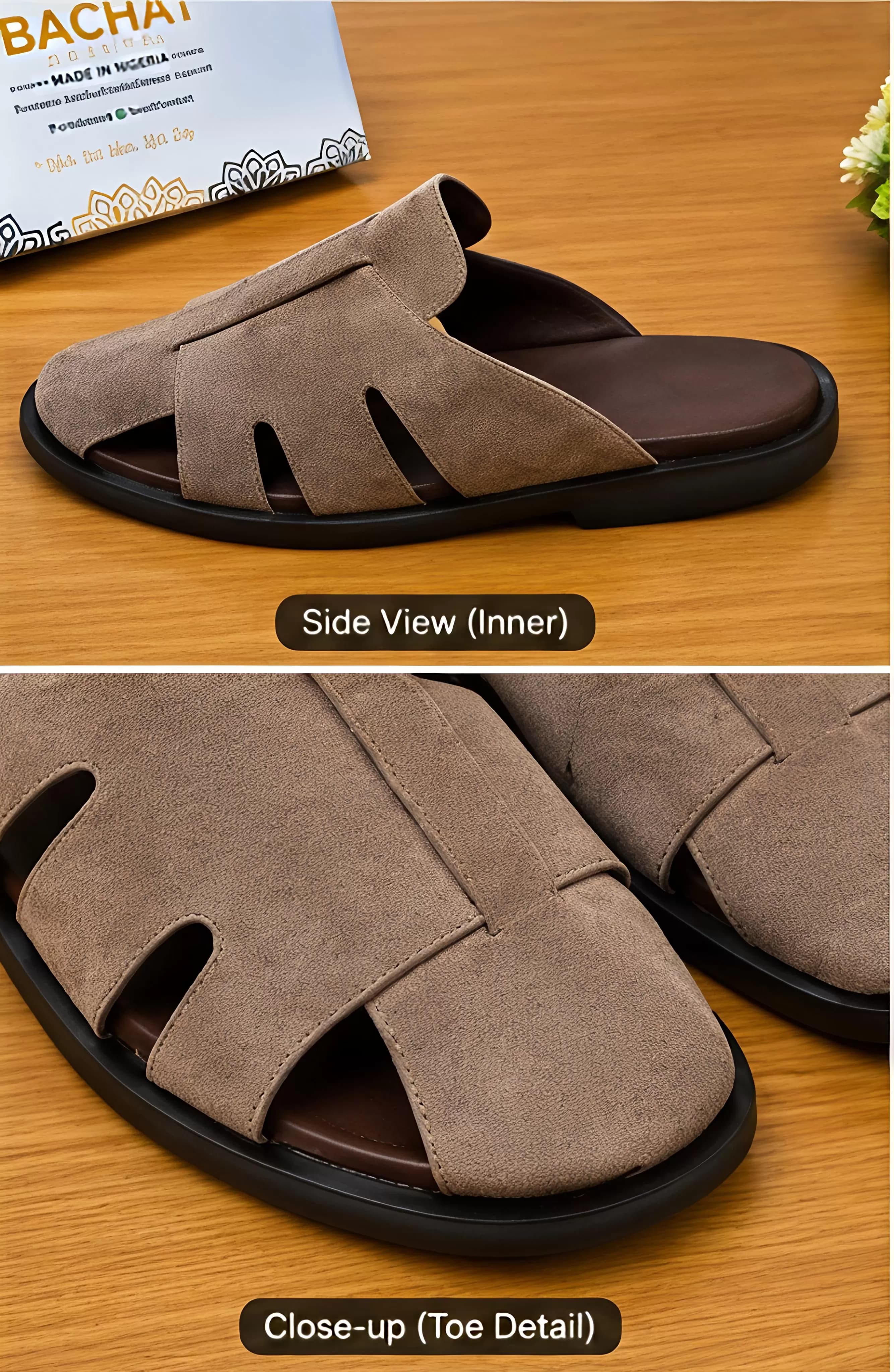 Bachat Apparel Men's Suede Closed-Toe Casual Sandals — image 4