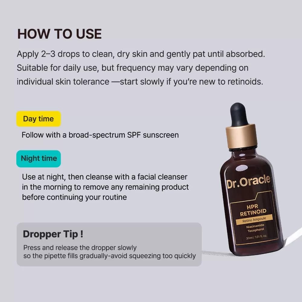 DR. ORACLE Retino Tightening HPR Retinoid Ampoule 30ml – Korean Anti-Aging Serum for Wrinkles, Fine Lines, Firming & Radiance, Dermatologist-Founded Skincare — image 3