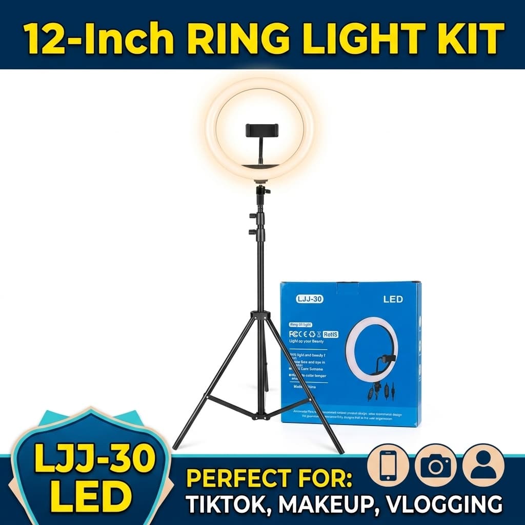 LJJ-30 12 inches LED Ringlight kit with heavy duty Tripod stand — image 1