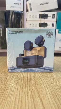 Professional 2.4G Dual Wireless Lavalier Microphone System with Digital Display Charging Case's Image