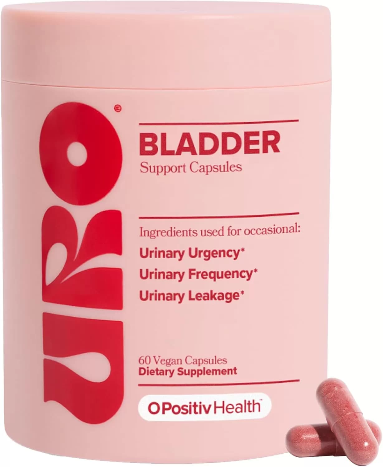 O Positiv URO Bladder Control Supplement for Women – Urinary Health with Pumpkin Seed, Soy Germ & Saw Palmetto – 60 Vegan Capsules — image 1
