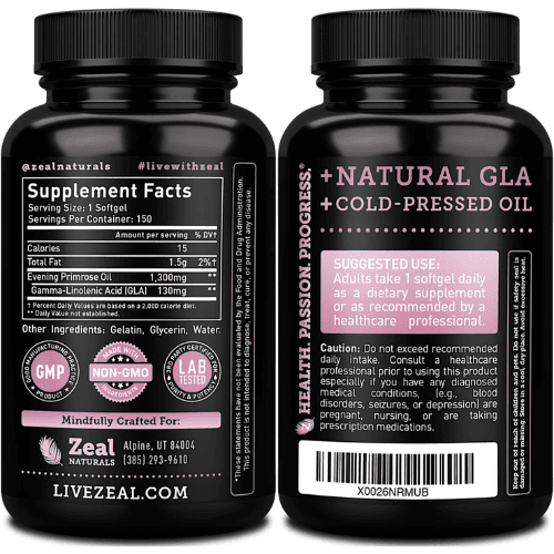 Zeal Naturals Evening Primrose Oil – Natural-Sourced Hormone Support Product Description — image 5
