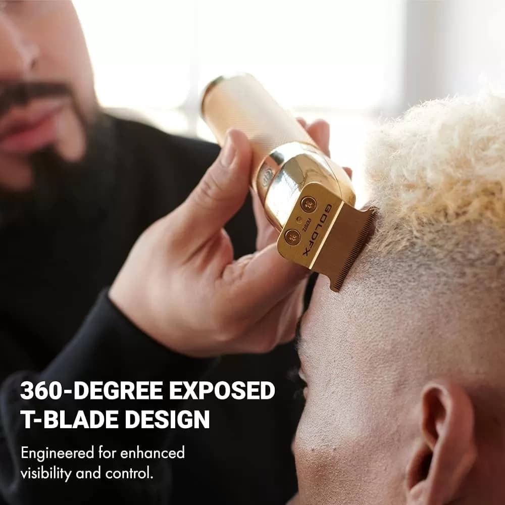 BaBylissPRO GoldFX FX787NG Professional Cordless Hair Trimmer – High-Torque Brushless Motor, DLC Titanium T-Blade, USB-C Charging, Gold — image 2