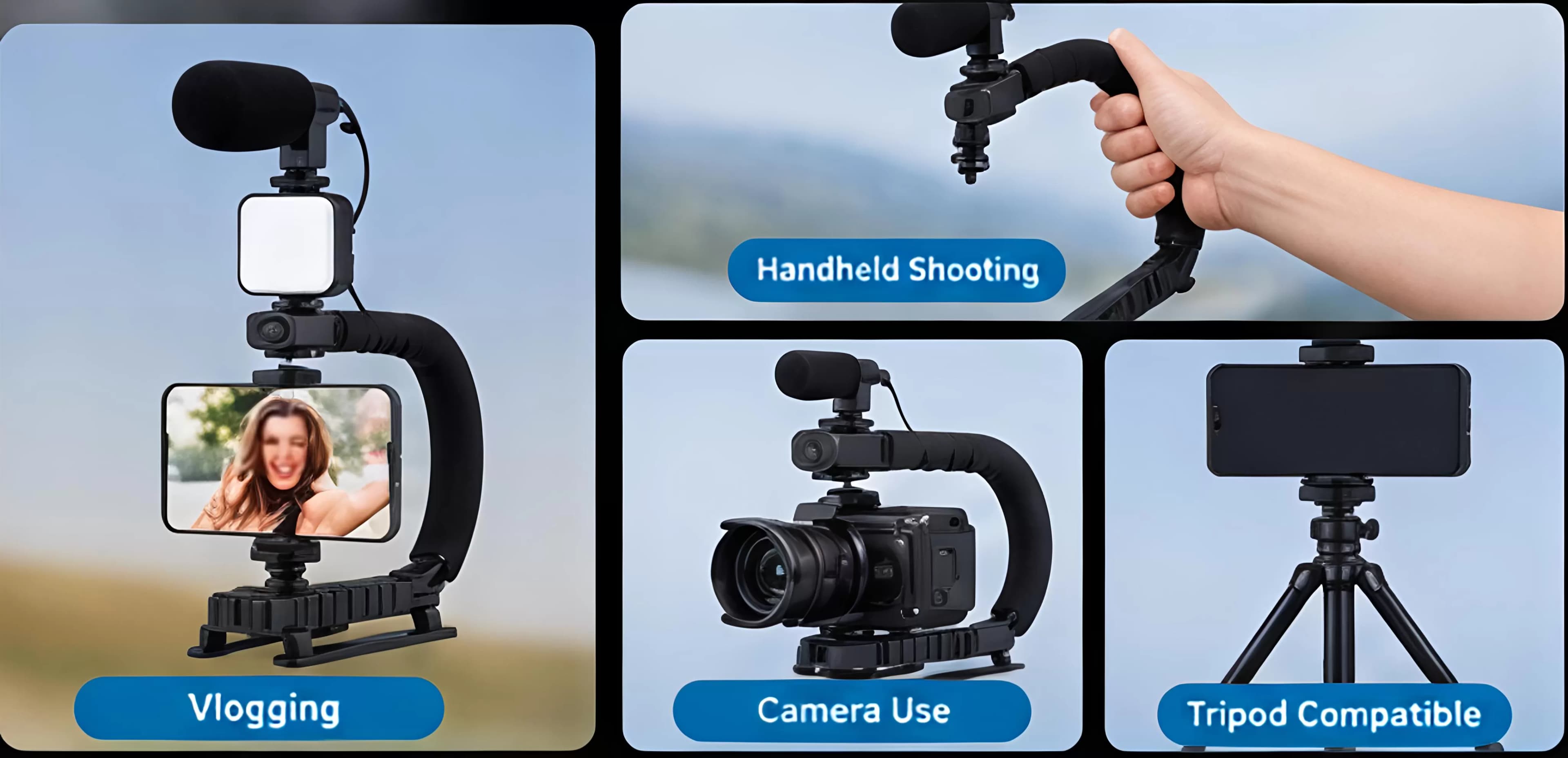 AY-49U U/C Shape Portable Handheld Video-Making Bracket Stabilizer Kit — image 4