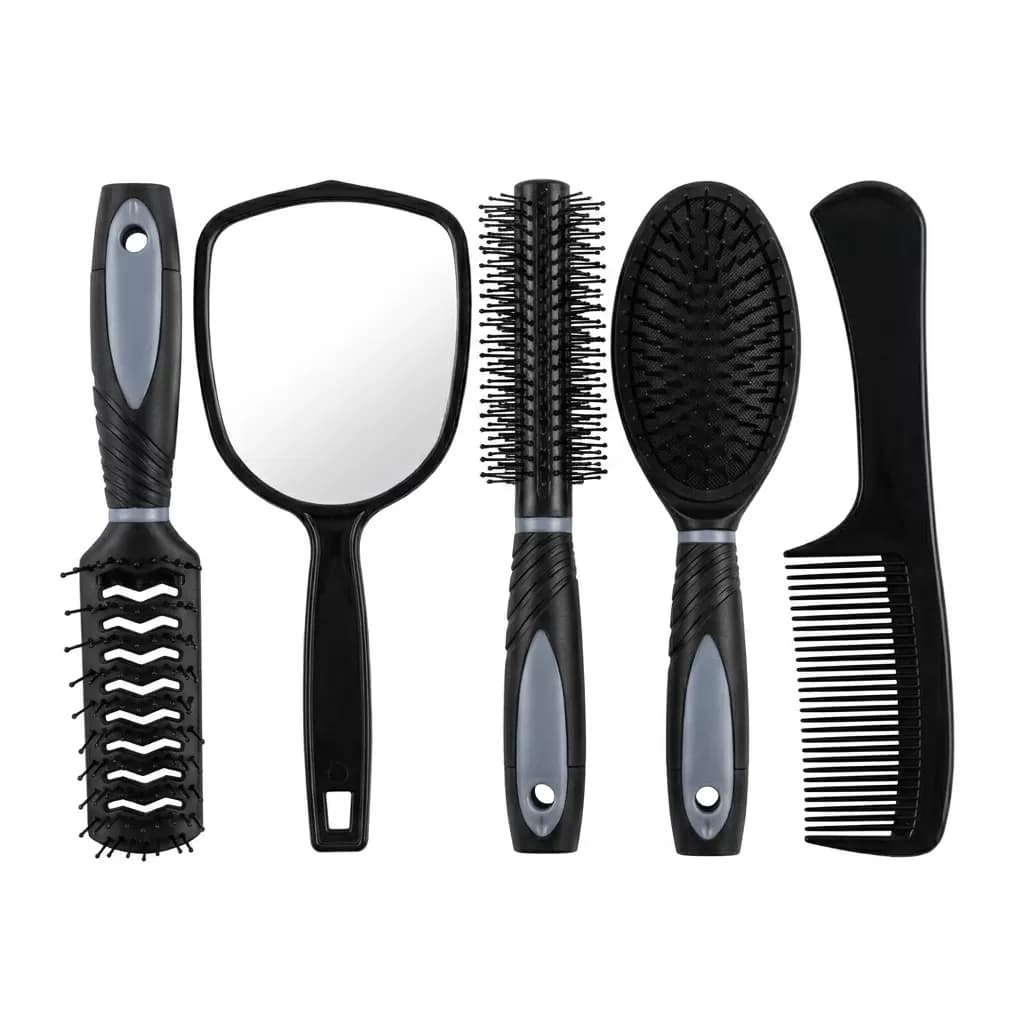 5pcs Hair Salon Comb and Mirror Set — image 4