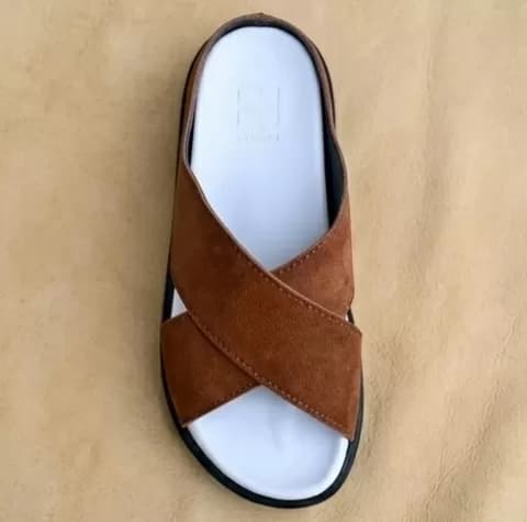 Men's Minimalist Criss-Cross Suede Slide Sandals — image 3