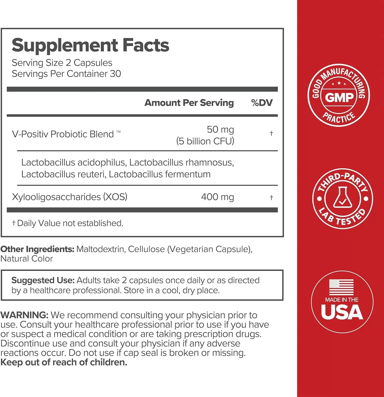 O Positiv URO Vaginal Probiotic Capsules – 60ct – pH Balance Supplement with Lactobacillus & Prebiotics for Odor Control, Flora & Yeast Support – Non-GMO, Vegan, Women’s Daily Health Formula — image 8