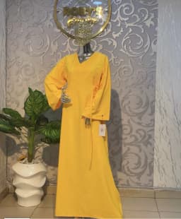 Yellow Long Crepe Gown's Image