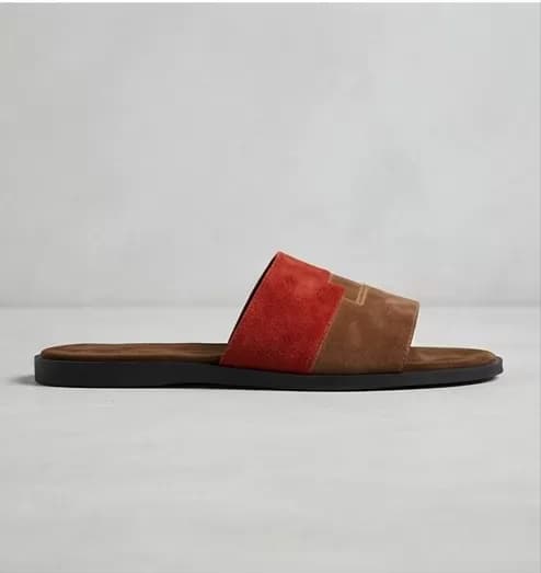 Men's Color-Block Suede Slip-On Casual Sandals — image 3