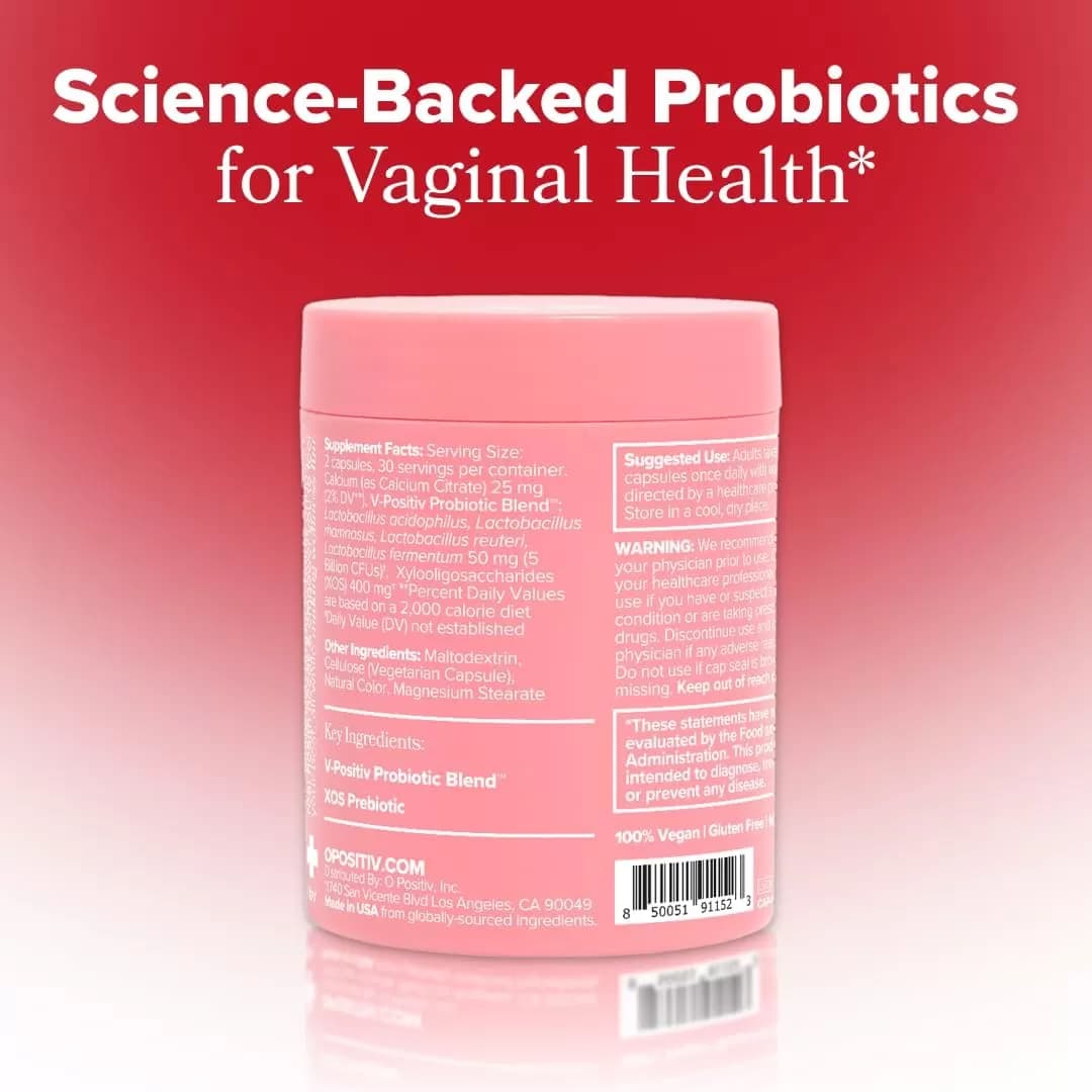 O Positiv URO Vaginal Probiotic Capsules – 60ct – pH Balance Supplement with Lactobacillus & Prebiotics for Odor Control, Flora & Yeast Support – Non-GMO, Vegan, Women’s Daily Health Formula — image 2