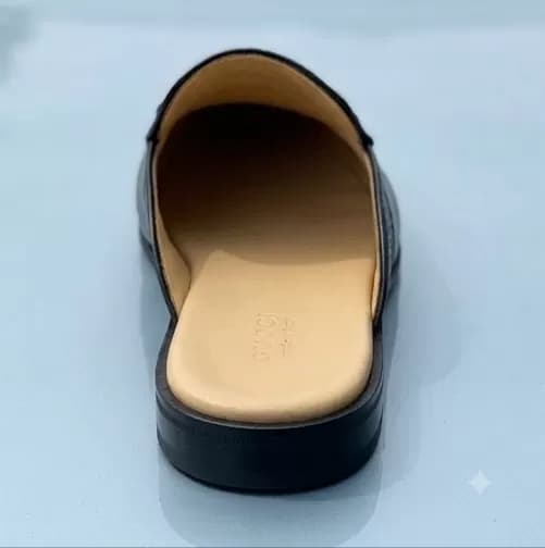 Luxury Black Textured Horsebit Mule Loafers — image 4