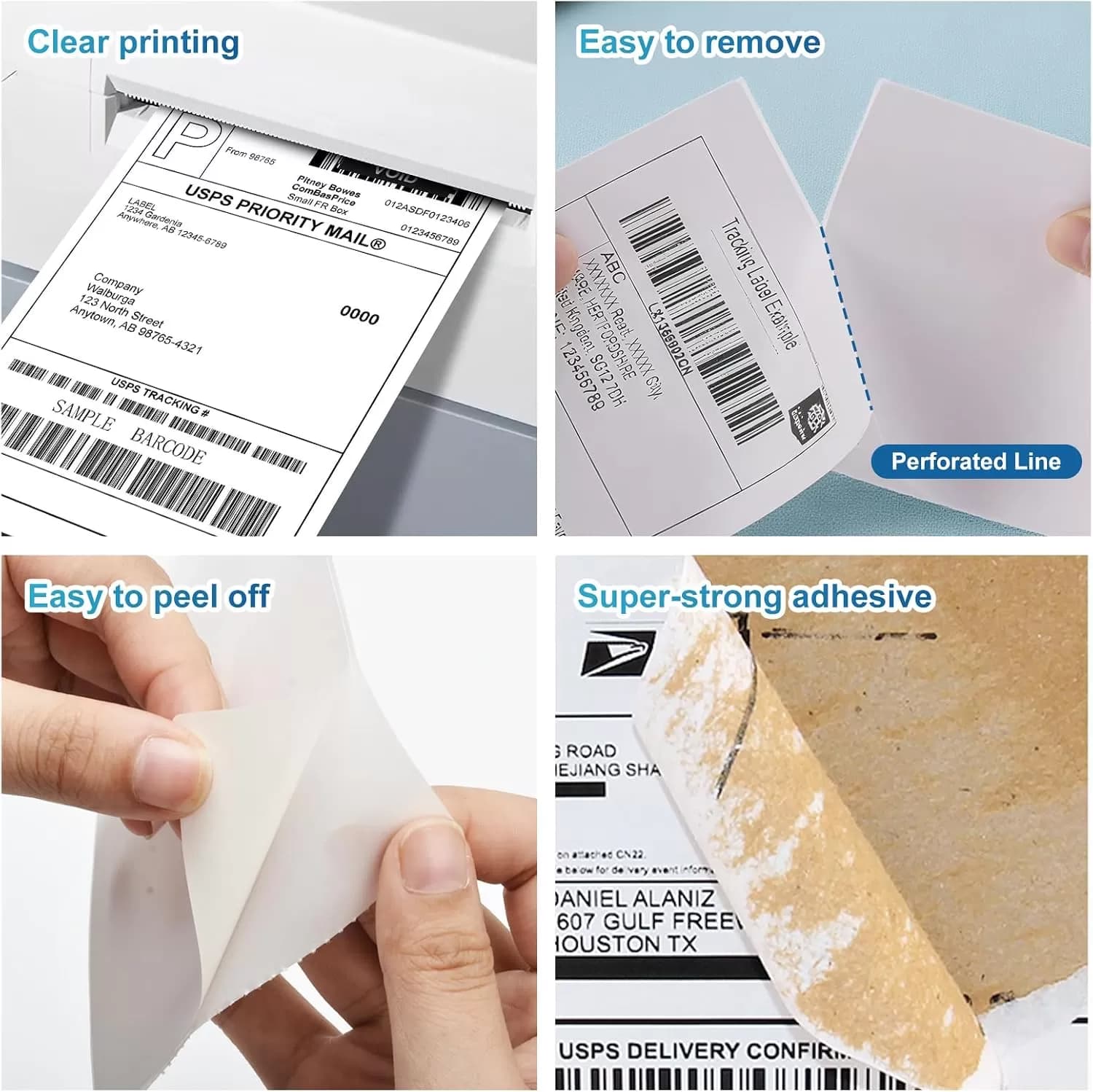 9527 Product 4x6 Direct Thermal Shipping Labels – 500 Fanfold White Labels, Perforated with Strong Adhesive, Compatible with Rollo, Zebra, MUNBYN and More — image 8