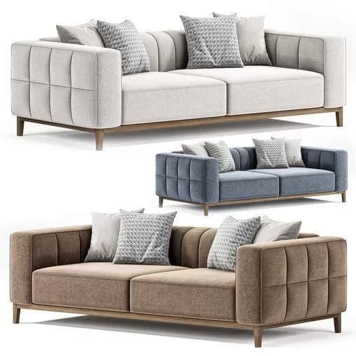 Contemporary Two-Seater Fabric Sofa — image 1