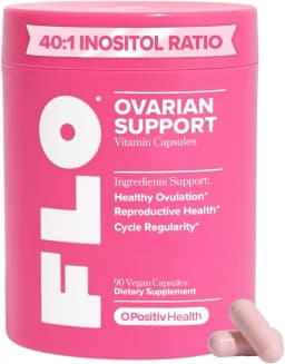 O Positiv FLO Ovarian Support Capsules – Hormone Balance Supplement for Women with Inositol, DIM & Folic Acid – Supports Healthy Ovulation & Menstrual Cycle Regularity – 30 Servings, Vegan's Image