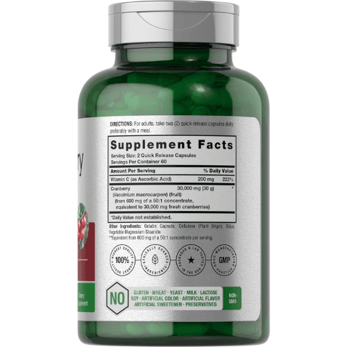 Horbäach Cranberry Concentrate Extract Pills + Vitamin C – Triple Strength Formula — image 4