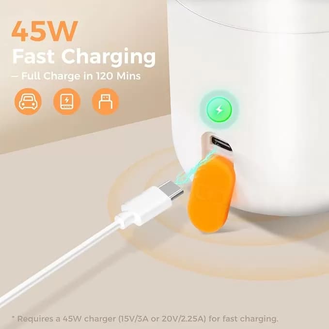 ABUCIRAL Portable Bottle Warmer for Travel – 12 oz Cordless Baby Milk Warmer, 2-Min Fast Heating, 4 Temperature Settings, 20+ Hour Keep Warm, USB-C Rechargeable, 316 Stainless Steel for Breast Milk, Formula & Water — image 2