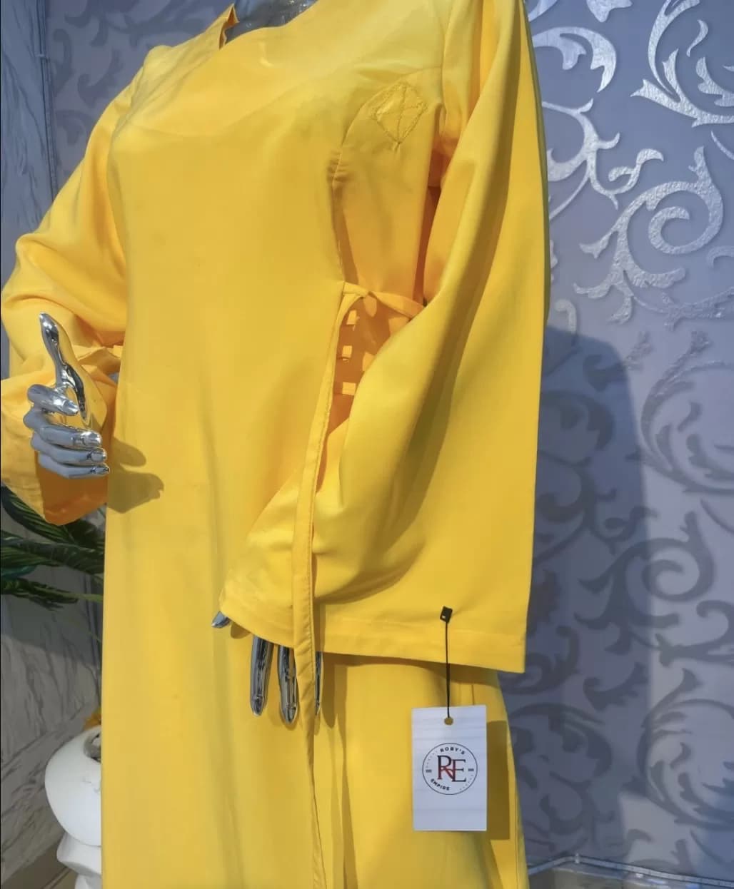 Yellow Long Crepe Gown — image 2
