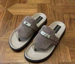 Grey Suede Toe Ring Sandals's Image