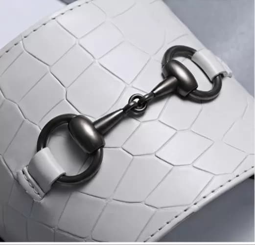 Men's Luxury White Crocodile-Embossed Slip-On Sandals — image 4