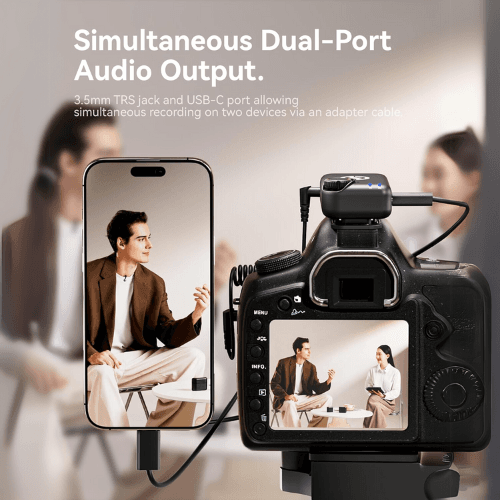 Hollyland Lark M2S Combo Wireless Microphone (Camera RX + USB-C RX + Lightning Cable) – Noise-Cancelling Mic for iPhone, Android, Camera, PC – Titanium Clip, 30H Battery, Ideal for Vlogs, Interviews, Content Creation — image 10