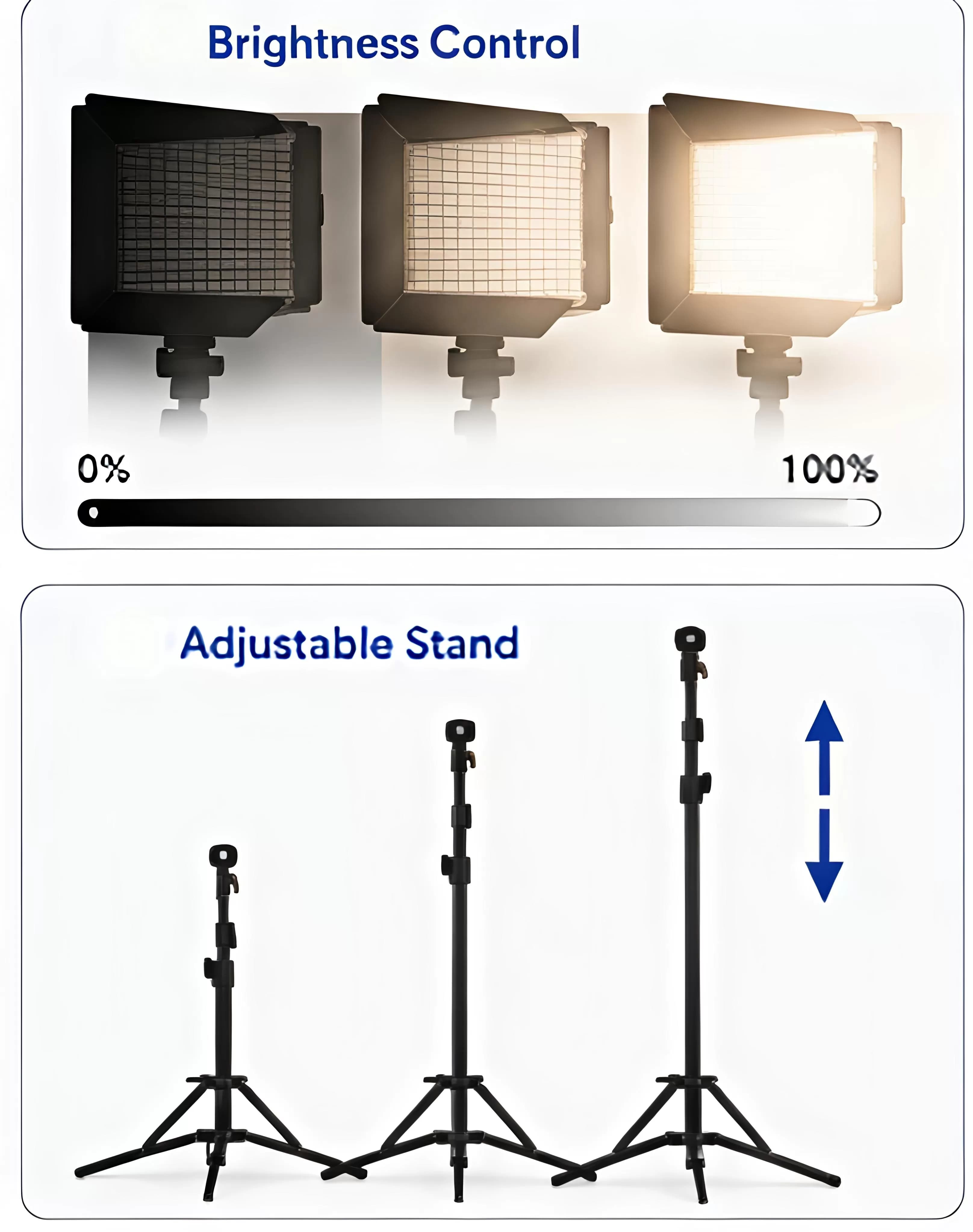 Pro LED 600 Varicolor Photo & Video LED Light Kit with Stand — image 4