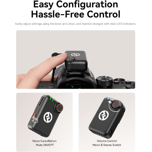 Hollyland Lark M2S Combo Wireless Microphone (Camera RX + USB-C RX + Lightning Cable) – Noise-Cancelling Mic for iPhone, Android, Camera, PC – Titanium Clip, 30H Battery, Ideal for Vlogs, Interviews, Content Creation — image 9