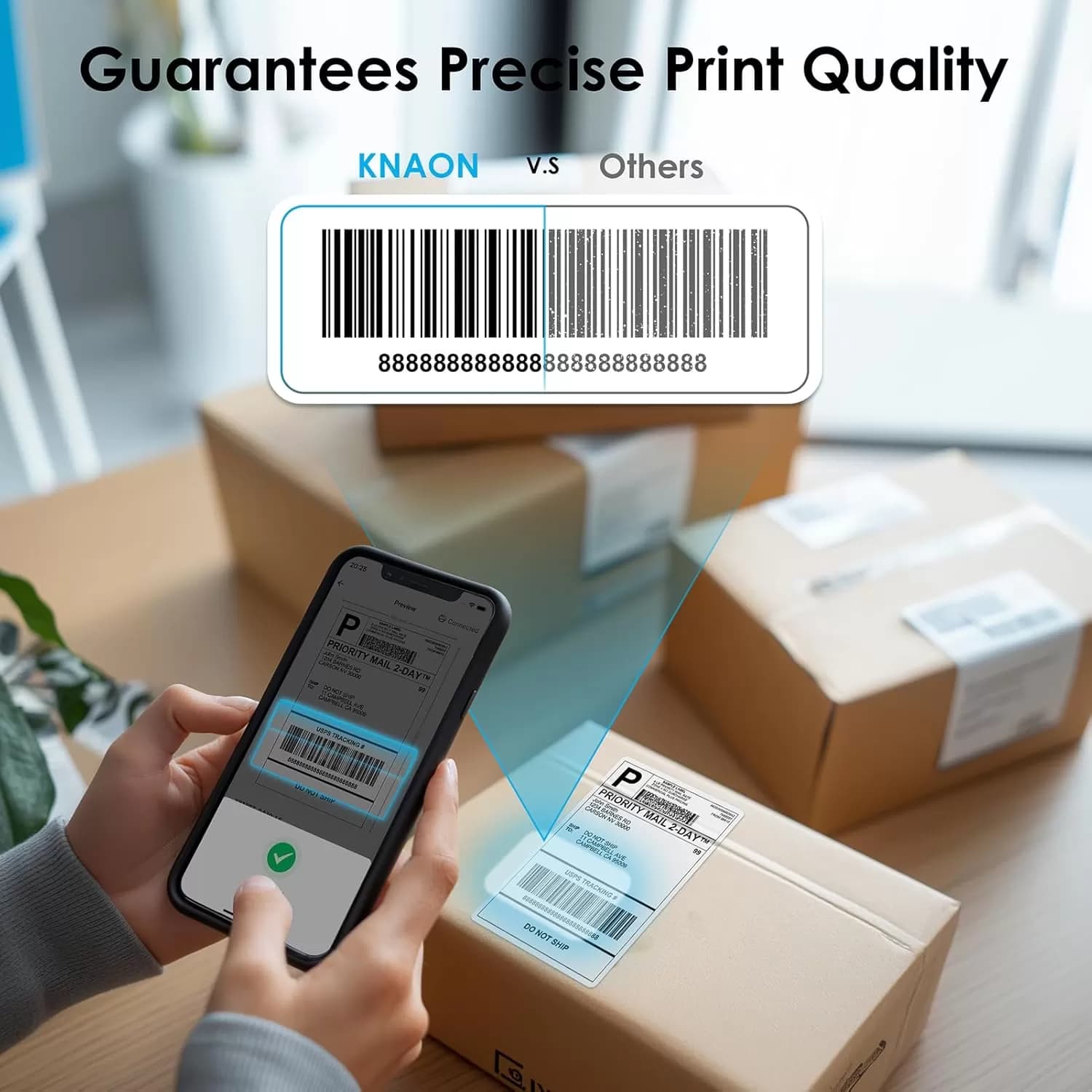 KNAON Y813BT Bluetooth 4x6 Thermal Shipping Label Printer – Wireless USB Label Maker for iPhone, Android, Windows and Mac, 203 DPI, White — image 5