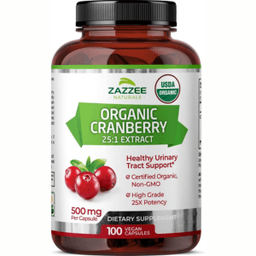 Zazzee USDA Organic Cranberry 25:1 Extract – High-Potency Urinary Tract Support's Image