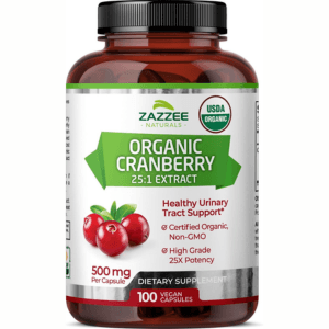Zazzee USDA Organic Cranberry 25:1 Extract – High-Potency Urinary Tract Support — image 1