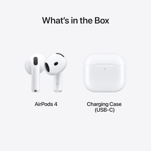 Apple AirPods 4 Wireless Earbuds, Bluetooth Headphones, Personalized Spatial Audio, Sweat and Water Resistant, USB-C Charging Case, H2 Chip, Up to 30 Hours of Battery Life, Effortless Setup for iPhone With Active Noise Cancellation — image 4