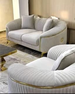 Premium Ribbed Velvet Sofa Set's Image