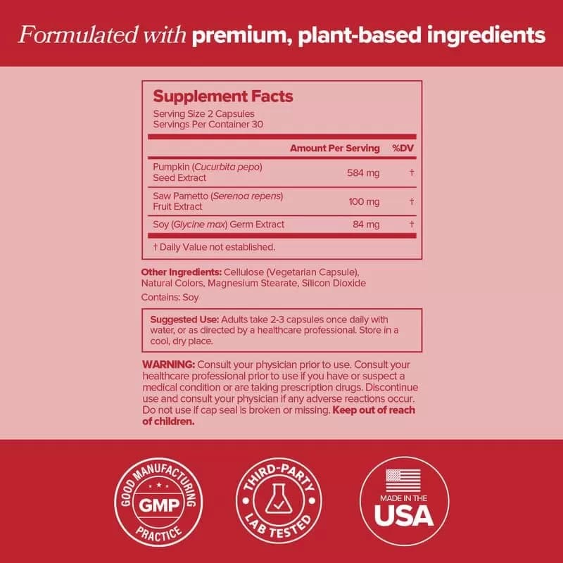 O Positiv URO Bladder Control Supplement for Women – Urinary Health with Pumpkin Seed, Soy Germ & Saw Palmetto – 60 Vegan Capsules — image 7