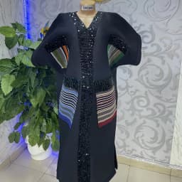 V-Neck Sequin Embellished African Boubou Gown's Image