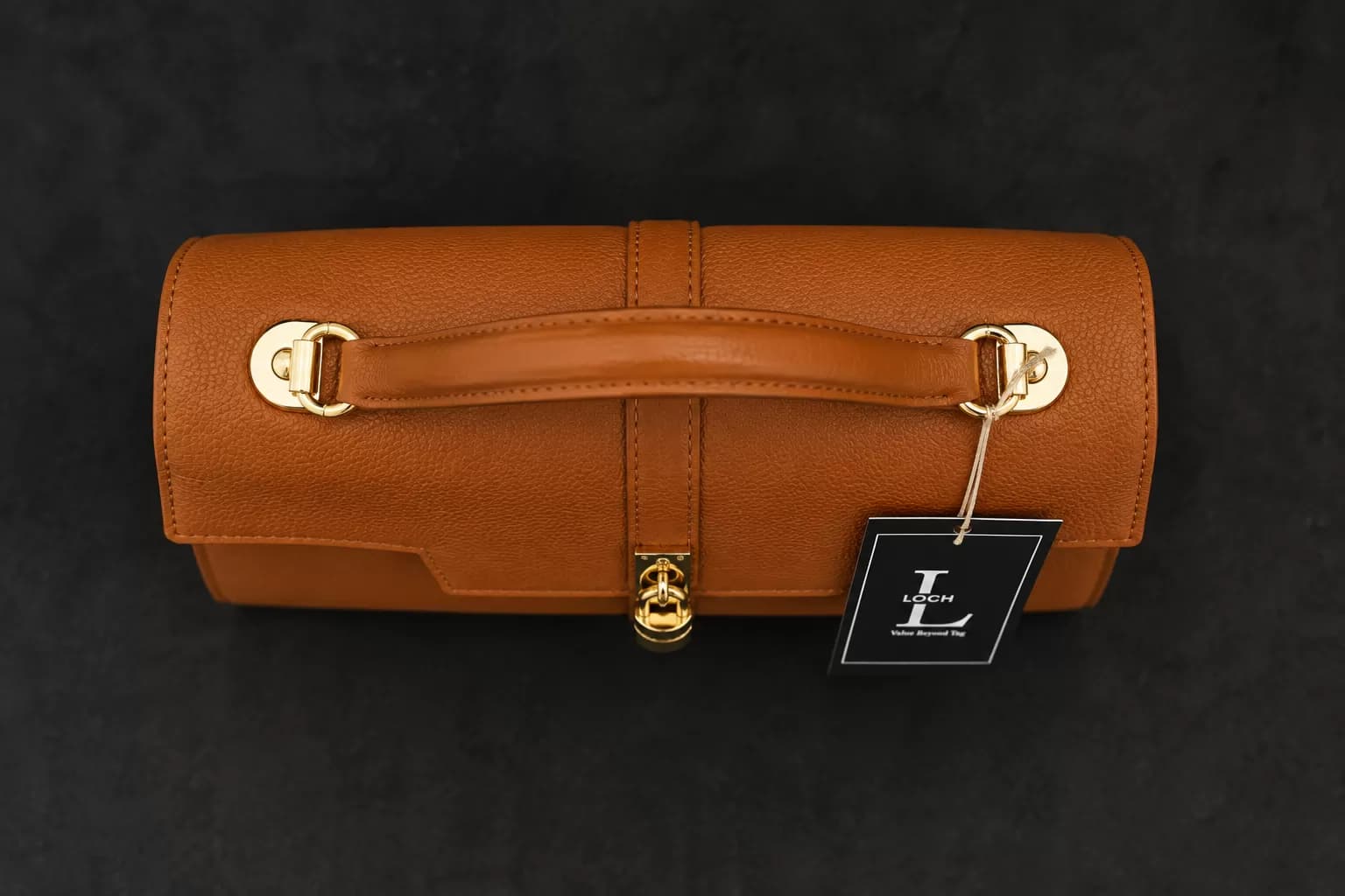 Elegant Structured Brown Top-Handle Handbag — image 3