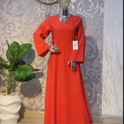 Red Crepe Maxi Gown with Side-Tie Detail's Image
