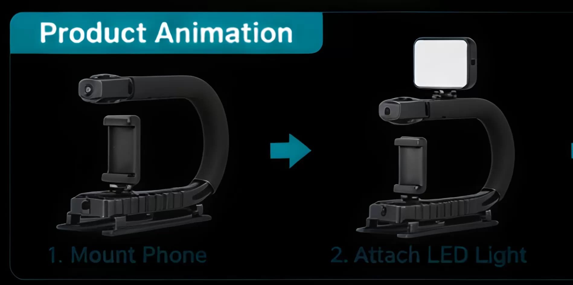 AY-49U U/C Shape Portable Handheld Video-Making Bracket Stabilizer Kit — image 2