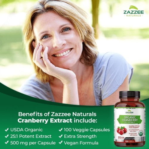 Zazzee USDA Organic Cranberry 25:1 Extract – High-Potency Urinary Tract Support — image 7