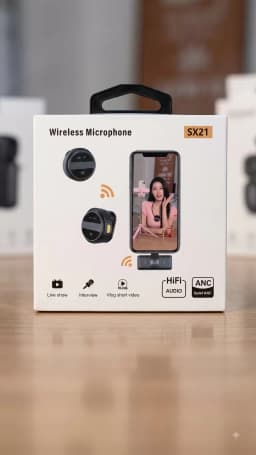 SX21 Wireless Lavalier Microphone System with HiFi Audio & ANC's Image