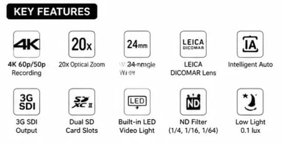 Panasonic AG-UX180 4K Memory Card Camera-Recorder — image 2