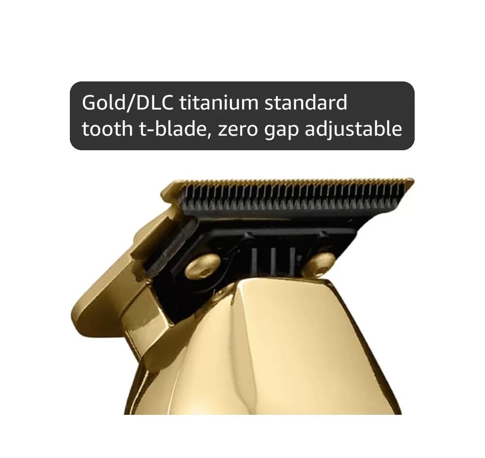 BaBylissPRO GoldFX FX787NG Professional Cordless Hair Trimmer – High-Torque Brushless Motor, DLC Titanium T-Blade, USB-C Charging, Gold — image 5