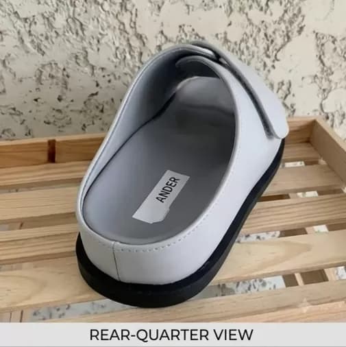 Modern Minimalist Grey Slip-On Comfort Slides with Adjustable Strap — image 4