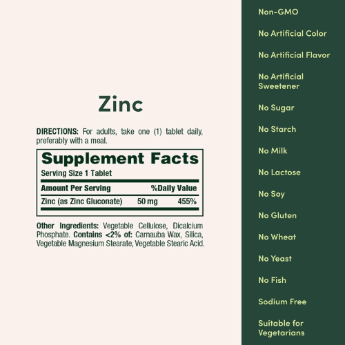 Nature’s Bounty Zinc 50mg – Immune Support & Skin Health — image 2