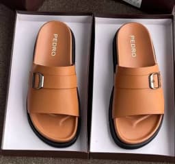 Pedro Buckle Leather Slides's Image