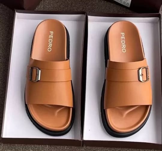 Pedro Buckle Leather Slides — image 1