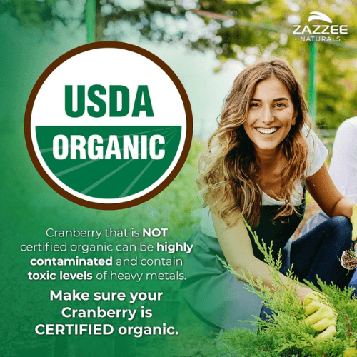 Zazzee USDA Organic Cranberry 25:1 Extract – High-Potency Urinary Tract Support — image 5