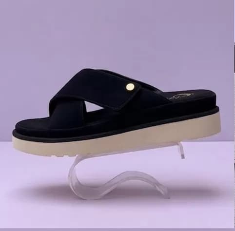 Clyric Women's Suede Cross-Strap Platform Slide Sandals — image 2