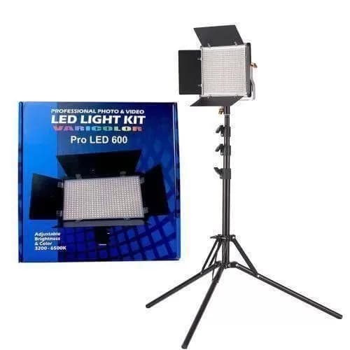 Pro LED 600 Varicolor Photo & Video LED Light Kit with Stand — image 1